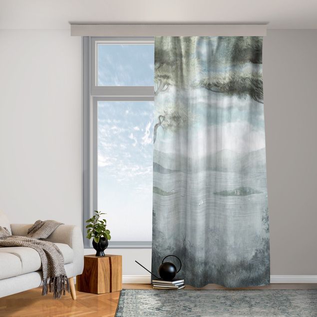 bespoke curtains Tranquillity at the Mountain Lake