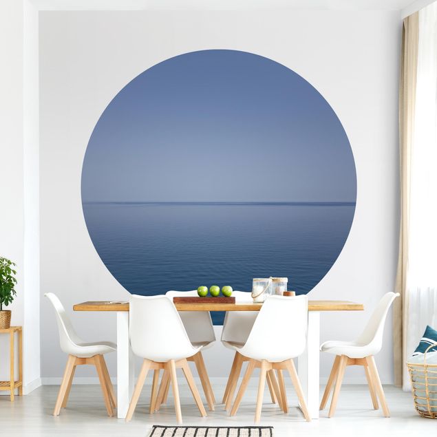 Self-adhesive round wallpaper beach - Calm Ocean At Dusk