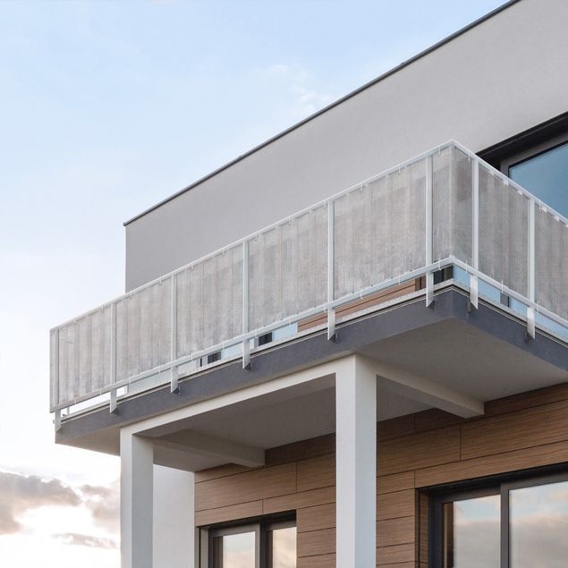 Balcony privacy screen stormproof Rustic Concrete Pattern Grey
