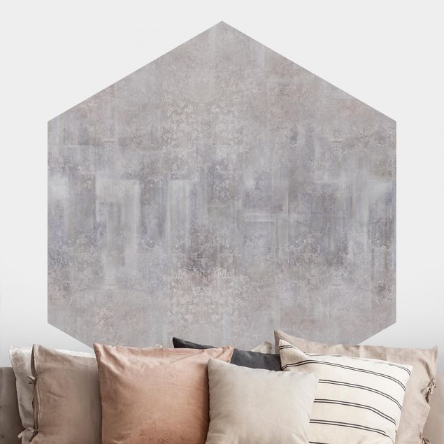 Hexagonal wallpapers Rustic Concrete Pattern Grey