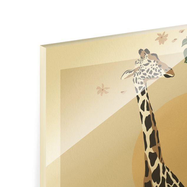 Glass print - Safari Animals - Giraffe - Portrait format