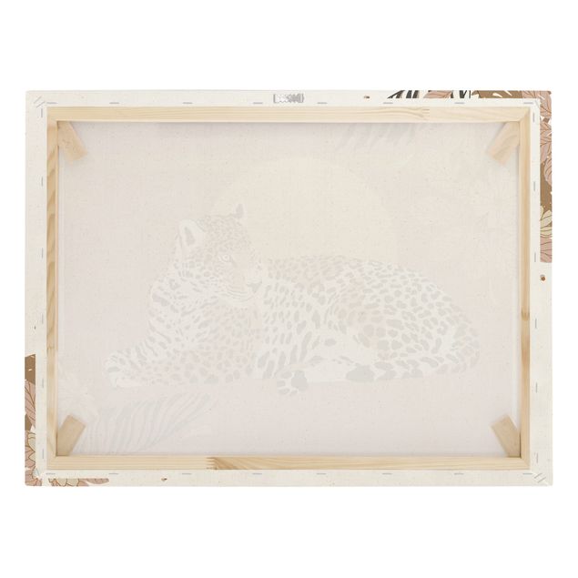 Canvas print gold - Safari Animals - Leopard At Sunset