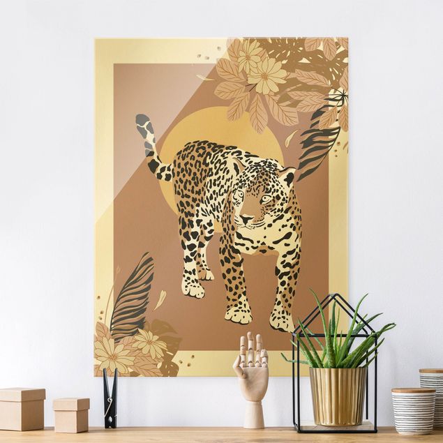 Glass print - Safari Animals - Leopard - Portrait format