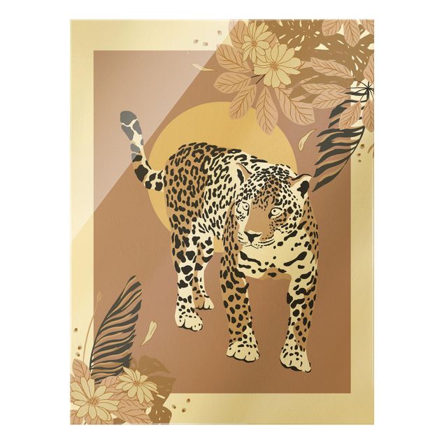 Glass print - Safari Animals - Leopard - Portrait format