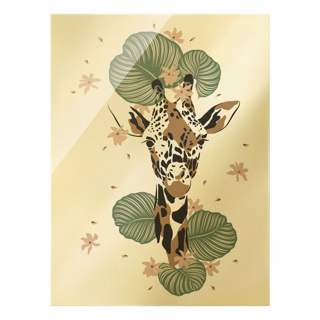 Glass print - Safari Animals - Portrait Giraffe - Portrait format