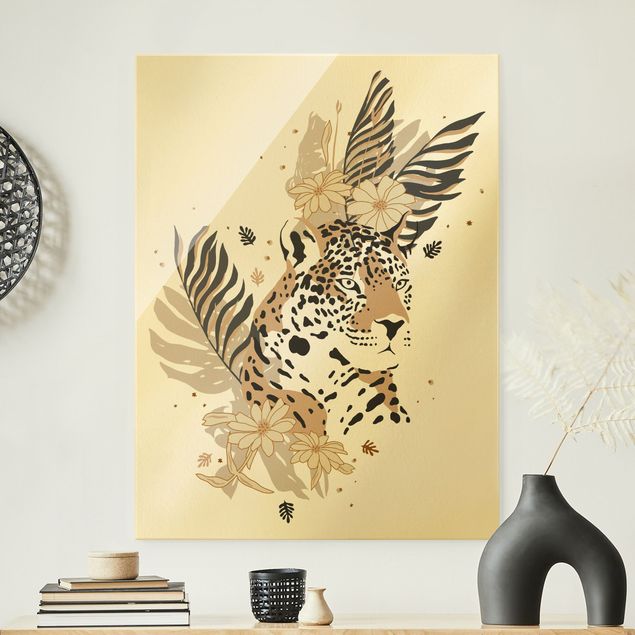Glass print - Safari Animals - Portrait Leopard - Portrait format