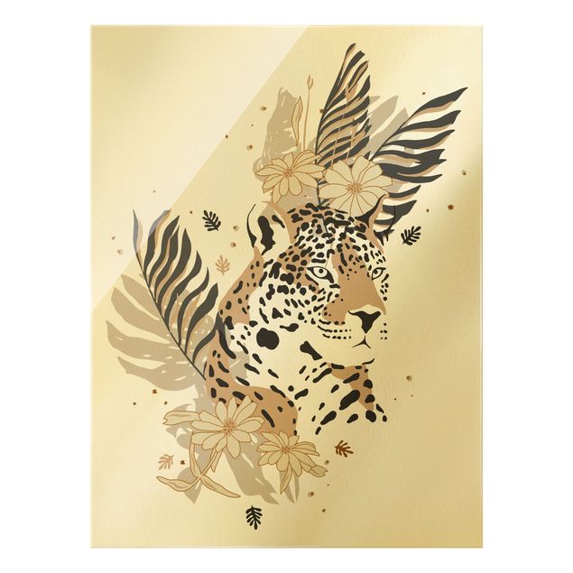 Glass print - Safari Animals - Portrait Leopard - Portrait format