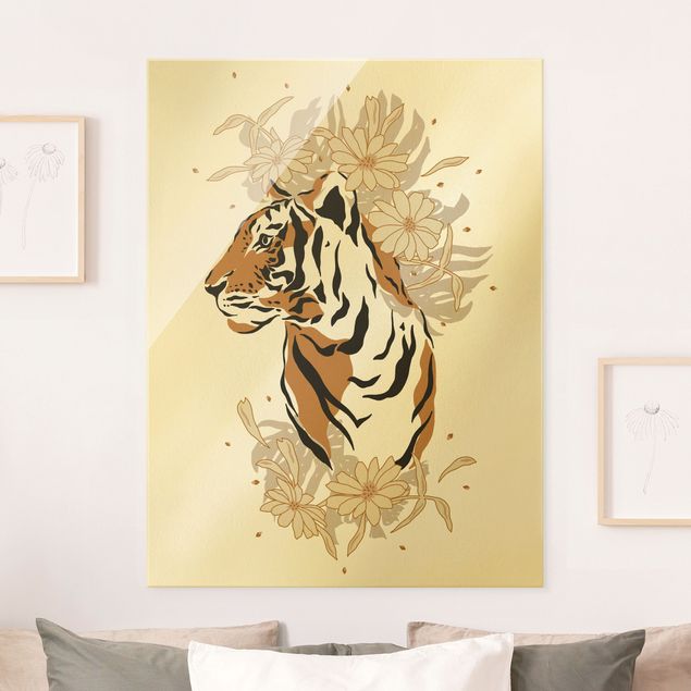 Glass print - Safari Animals - Portrait Tiger - Portrait format