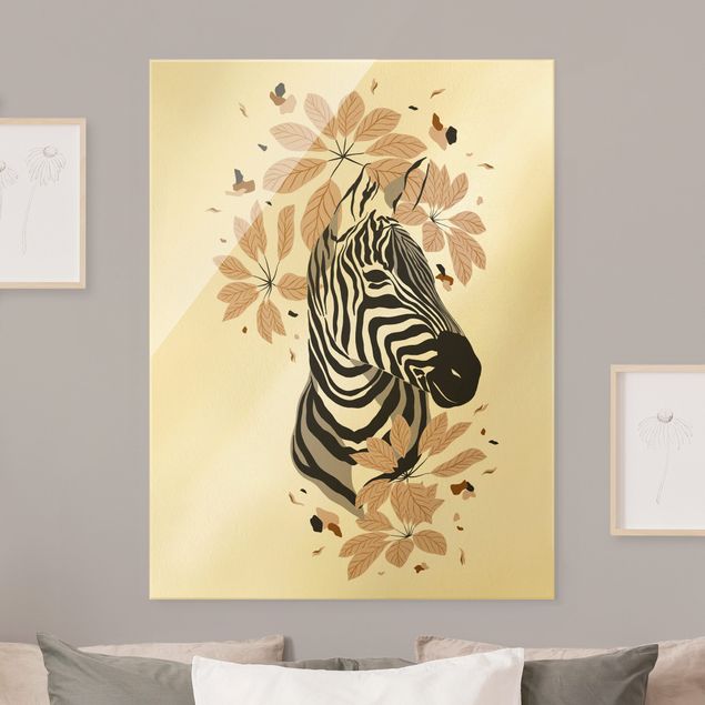 Glass print - Safari Animals - Portrait Zebra - Portrait format