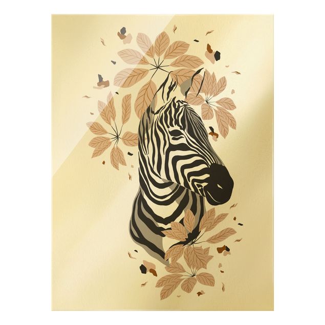 Glass print - Safari Animals - Portrait Zebra - Portrait format