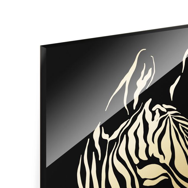 Glass print - Safari Animals - Portrait Zebra Black - Portrait format