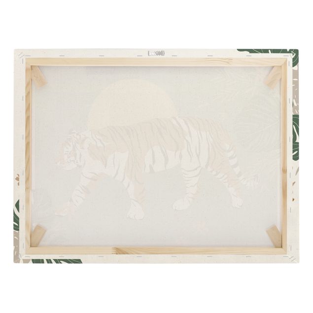 Canvas print gold - Safari Animals - Tiger At Sunset