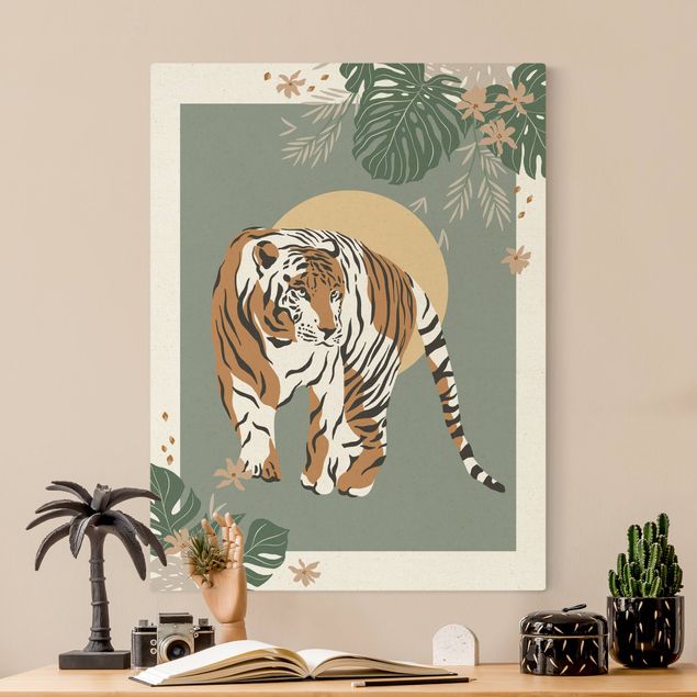Canvas print gold - Safari Animals - Tiger
