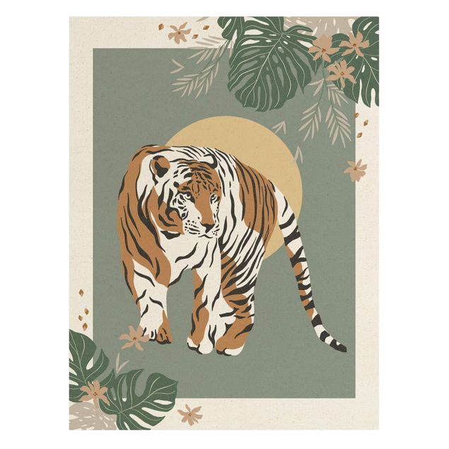 Canvas print gold - Safari Animals - Tiger