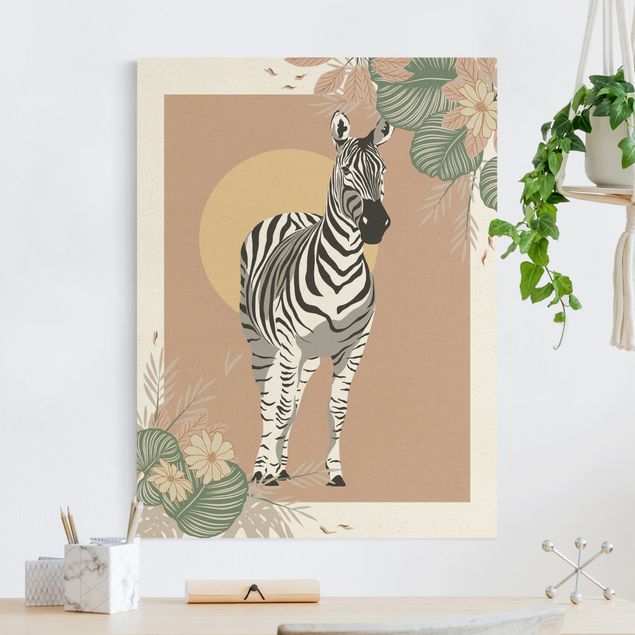 Canvas print gold - Safari Animals - Zebra
