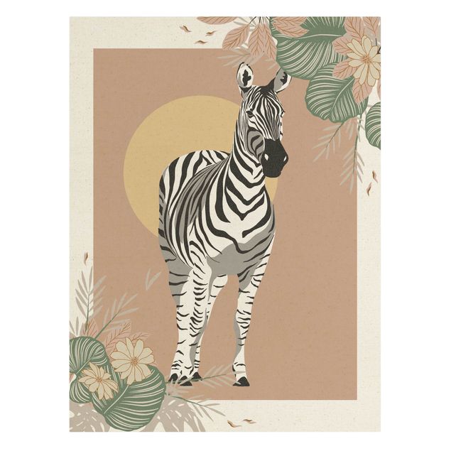 Canvas print gold - Safari Animals - Zebra