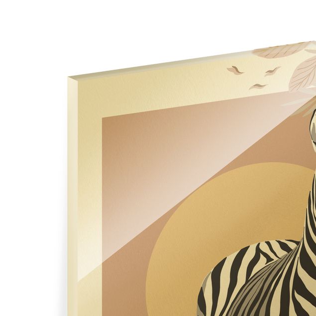 Glass print - Safari Animals - Zebra - Portrait format