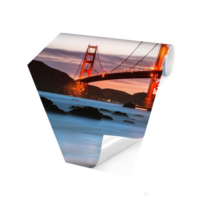 Self-adhesive hexagonal pattern wallpaper - Twilight In San Francisco