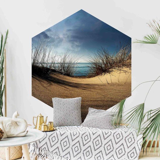 Self-adhesive hexagonal pattern wallpaper - Sand Dune