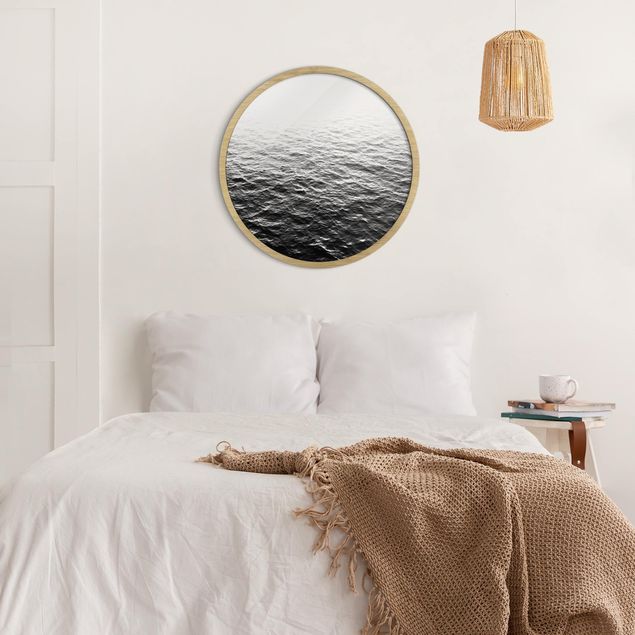 Circular framed print - Gentle Waves Hills