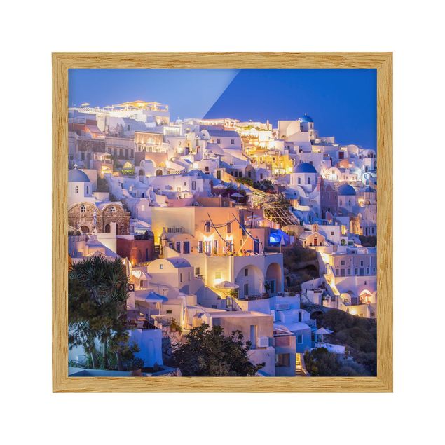 Framed poster - Santorini At Night
