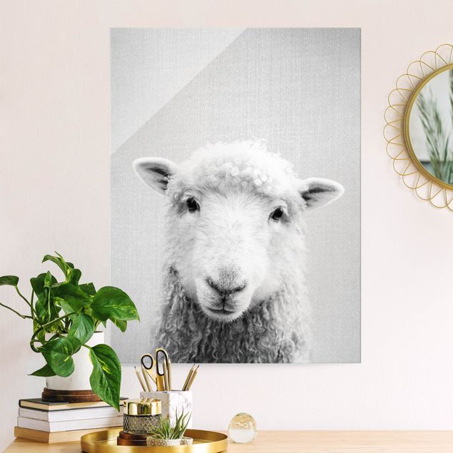 Glas Magnetboard Sheep Steffi Black And White