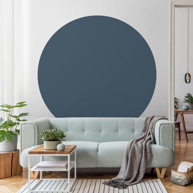 Self-adhesive round wallpaper - Slate Blue
