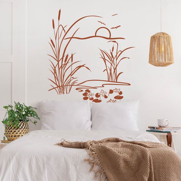 Wall stickers Reed With Waterlilies