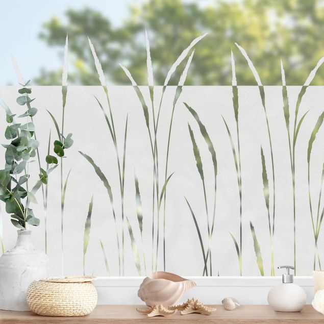 Window film - Reeds and grass border