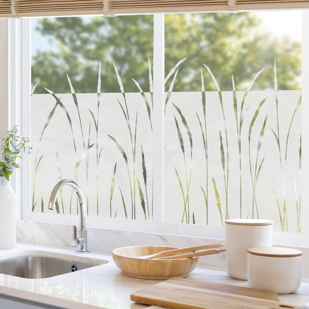 Window film - Reeds and grass border