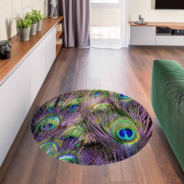 modern area rugs Iridescent Paecock Feathers