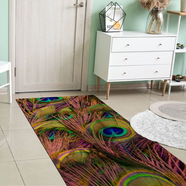 Colourful rugs Iridescent Paecock Feathers