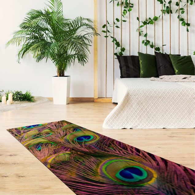 Modern rugs Iridescent Paecock Feathers