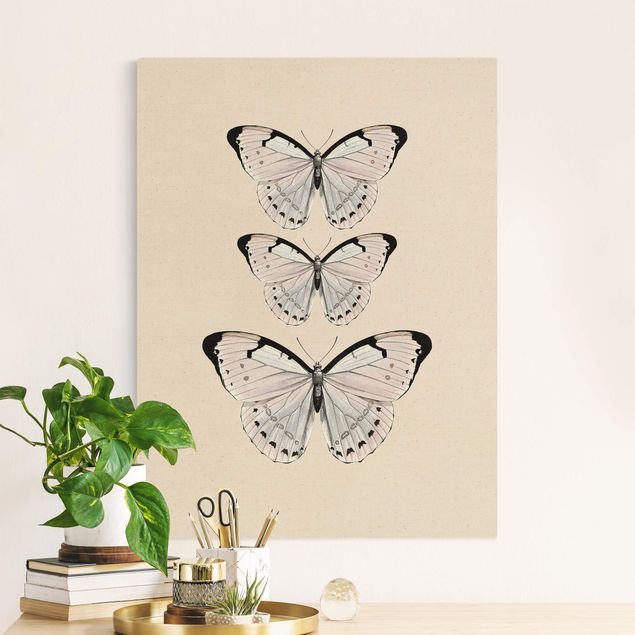 Canvas print gold - Butterfly On Beige