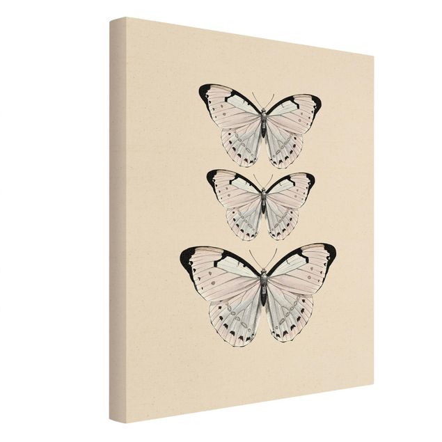 Canvas print gold - Butterfly On Beige
