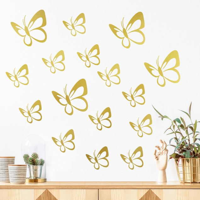 Autocolantes de parede borboletas Butterfly swarm Set