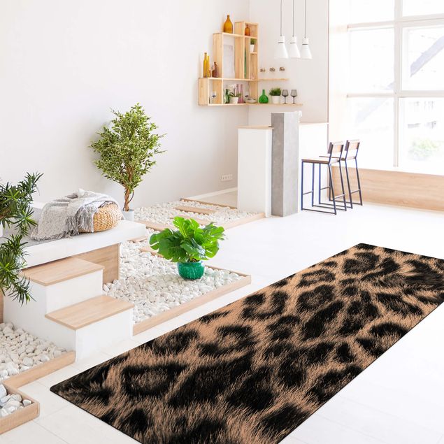 animal print area rug Snow Leopard