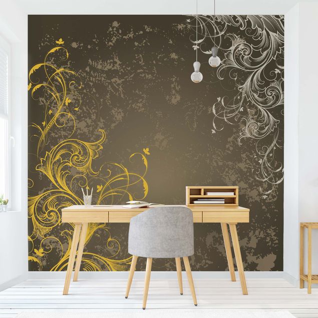 Wallpapers Flourishes In Gold And Silver