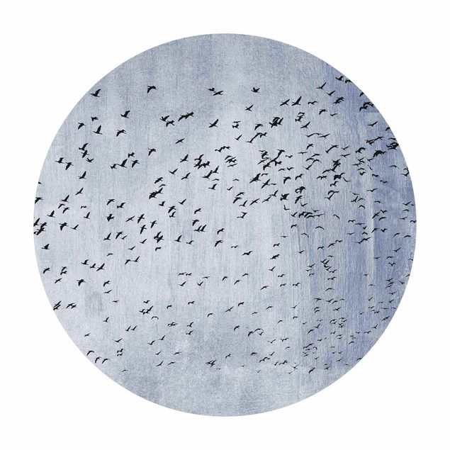 Vinyl Floor Mat round - Swarm Behavior