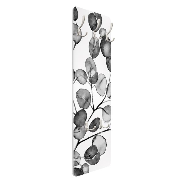 Coat rack modern - Black And White Eucalyptus Twig Watercolour
