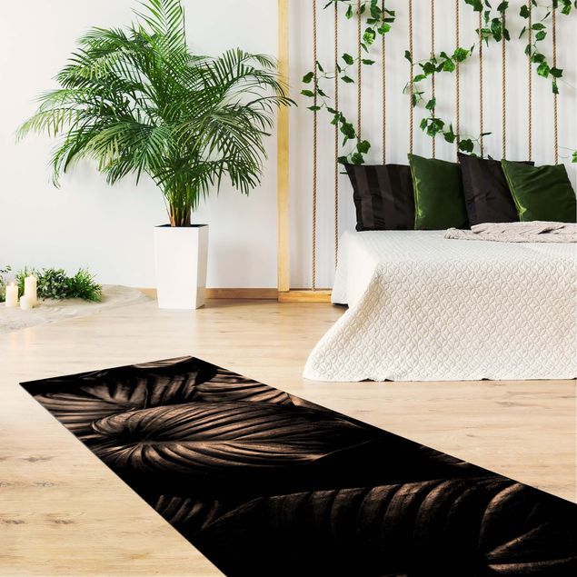 contemporary rugs Black And White Botany Hosta