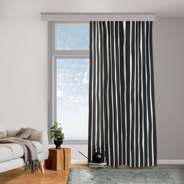 made to measure curtains Black And White Stripes