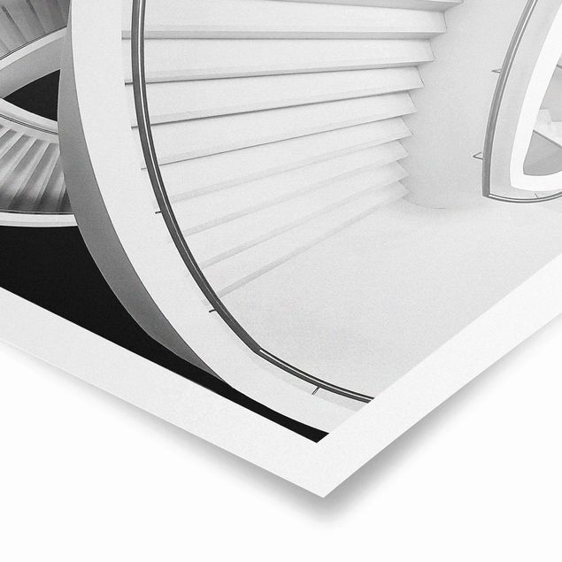 Poster - Black And White Architecture Of Stairs