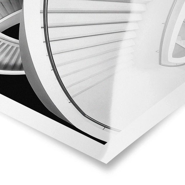 Poster - Black And White Architecture Of Stairs