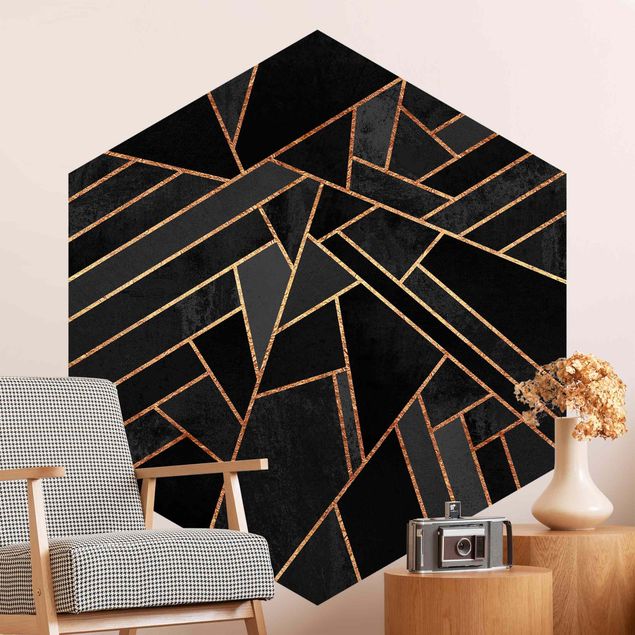 Wallpapers Black Triangles Gold