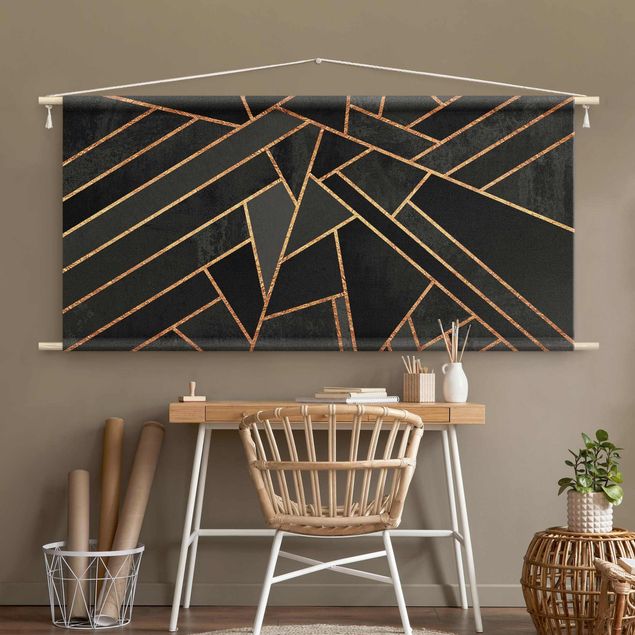 wall hangings Black Triangles Gold