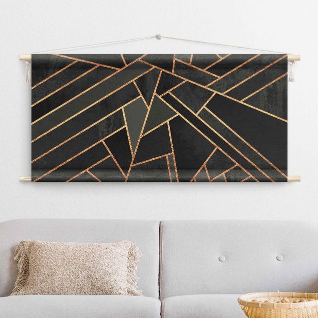 art tapestry Black Triangles Gold