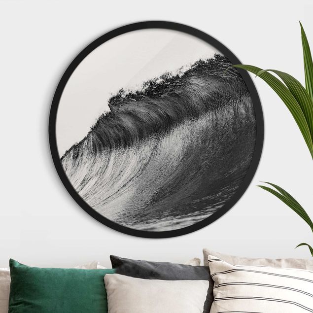 Framed prints round Black Breaking Waves