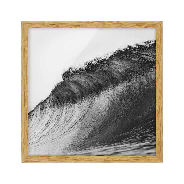 Framed poster - Black Breaking Waves