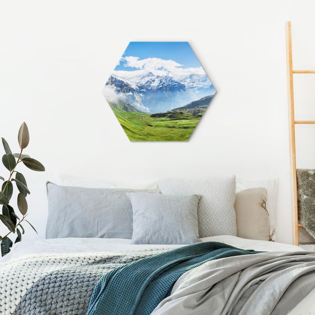 Alu-Dibond hexagon - Swiss Alpine Panorama